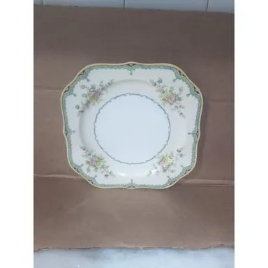 Noritake N406 Square Salad Plate 7.75", Hand Painted Plate, Vintage Dining Decor