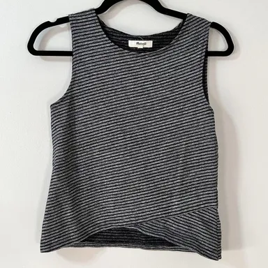 MADEWELL Striped Top Black and White Sleeveless Shirt Sz XS X-Small