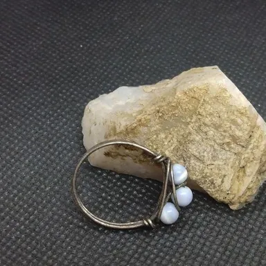 Moonstone eternal trio wire wrapped ring‎ size 5.5