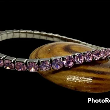 Pink crystal rhinestone stretch bracelet‎