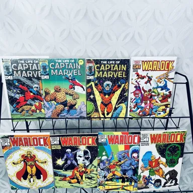 Warlock Special Edition 1-3 5-6 & Life and Death Of Captain Marvel 1-3 Lot