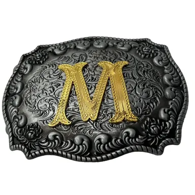 Western Vintage Style Letter M Cowboy Cowgirl Belt Buckle 