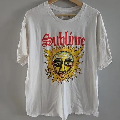 Sublime Size XL White Big Sun Logo Front Graphic Short Sleeve Shirt
