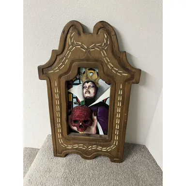 Artist Snow White Evil Queen Painting With 3d Studded Skull Wooden Frame Ooak (Disney themed)