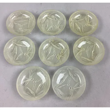 Vintage Set Of 8 Verly’s Frosted Glass Miniature Dragonfly Bowls - .5”Hx3”D