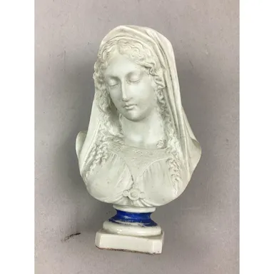Vintage Virgin Mary Bust Statue - 5”Hx3.5”L