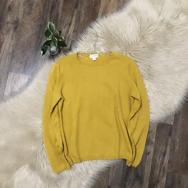 Charter Club Size Medium Mustard Yellow 2-Ply 100% Cashmere Sweater