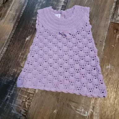 Purple crochet sleeveless dress top
