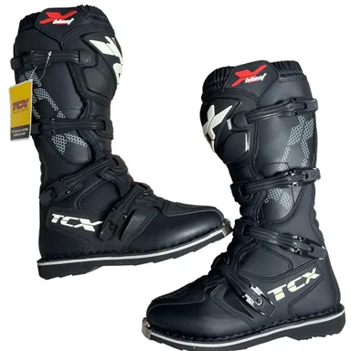 TCX Men's Biker X-Blast Motorcycle Boots - Black - Size 9 Motocross Rally $250