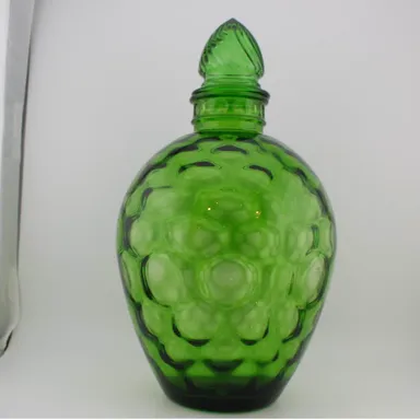 Vintage Wheatonware Green Bubble Honeycomb Decanter