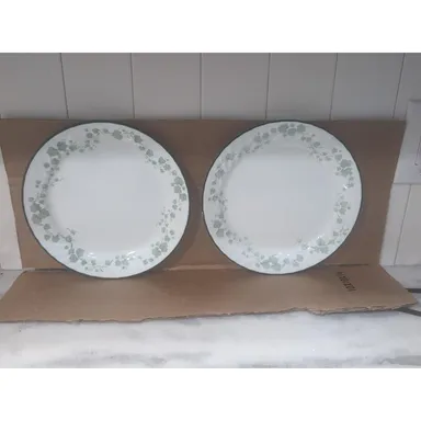 Corelle Callaway Green Leaves Dinner Plate, Swirl Rim Plate, Leaf Pattern Plate