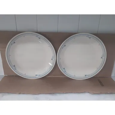 Corelle Country Violets Dinner Plate Beige, Set of Two, Floral Dinnerware, Vtg 