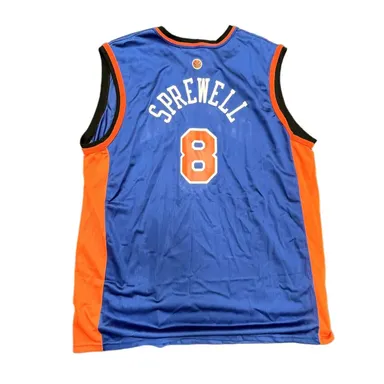 90s New York Knicks Champion Brand Latrell Sprewell Jersey Sz Large 