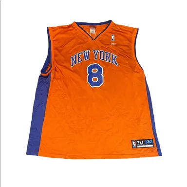 90s Reebok Latrell Sprewell Orange New York Knicks jersey size 2XL