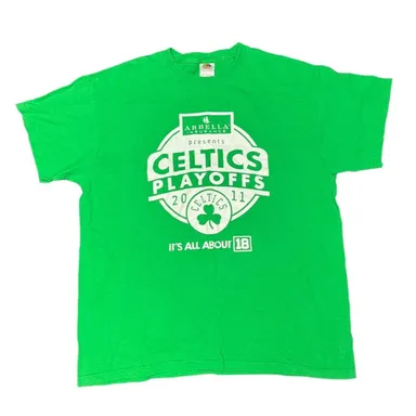 2011 Boston Celtics XL Playoff T-shirt - Green/White