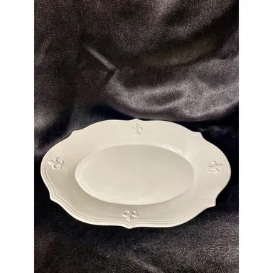 Serving Platter Oval 15” The Royal Standard, LaFleur Platter-White