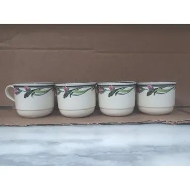 Lenox Midnight Blossoms Flat Cup China Set, 2.75 In, Set Of 4, Elegant Tea Cups