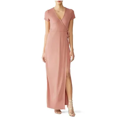 Heartloom dusty pink short sleeved maxi wrap dress