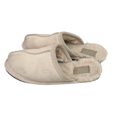 UGG Slippers Cream Ivory White Suede Shearling Womens Size 6 37
