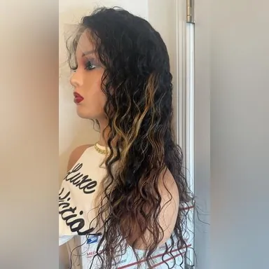 18” Curly Wig with custom color
