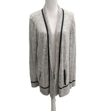 Lou & Grey Sweater Cardigan Open Front Pockets Large