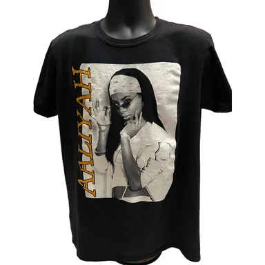 Aaliyah Retro Unisex Black 90s R&B Tee Shirt 
