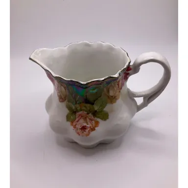 Charming Vintage Porcelain Creamer - Delicate Floral Design, 3.5” Tall