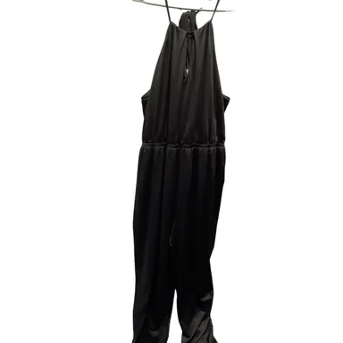 Just BE 3X Black Jumpsuit Halter Top Elastic Waist Polyester Spandex Blend