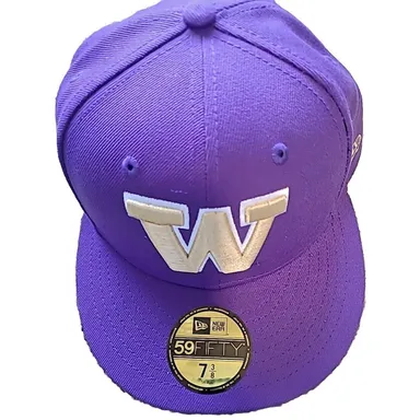 University Of Washington New Era 59 Fifty Hat Size 7 3/8 Cherry Blossum Purple