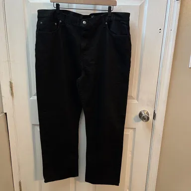 George Men's Regular Fit Classic Black Denim Jeans 100% Cotton 44x30