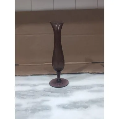 Amethyst Purple Glass Vase, Pedestal Base, 7.75", Vintage Bud Vase, Home Decor
