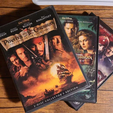 Disney Pirates of the Caribbean 3 DVDs Black Pearl Dead Man's Chest World's End