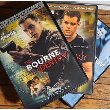 Bourne Identity, Bourne Supremacy, Bourne Ultimatum DVD Lot 3 Matt Damon Movies