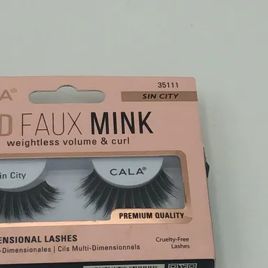 CALA.3D Natural Wispy Faux Mink Multi-dimensional Makeup Lashes Sin City Style