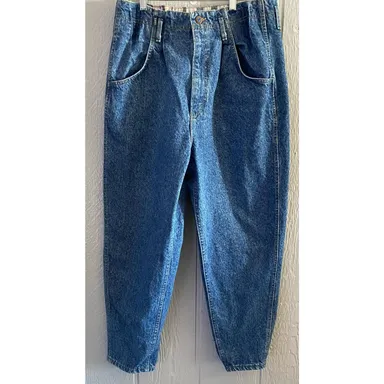 Vintage Lee’s Paper Bag Waist Women’s Acid Wash 80s Baggy Mom Jeans- 14P