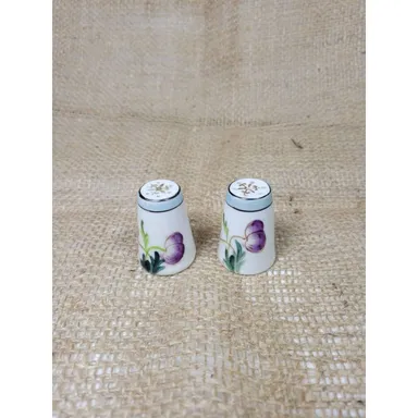 Vintage Individual Mini Salt & Pepper Shakers, Plum Orange Leaves, Japan