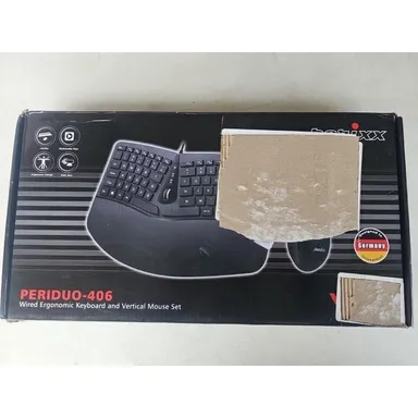Perixx PERIDUO-406 Wired Mini Adjustable Split Keyboard with Vertical Mouse