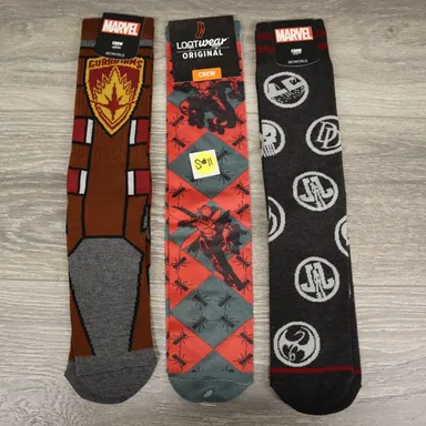 Loot Crate Wear X3 Pairs Marvel Heroes Mix and Match Adult Non-Slip Socks