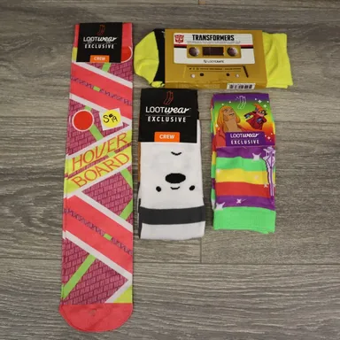 Loot Crate Wear X4 Pairs Sci-Fi Mix and Match Adult Non-Slip Socks