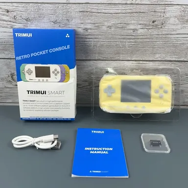 Trimui Smart Retro Portable Handheld Game Console Yellow 64 GB Card, Open Box