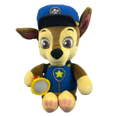 Paw Patrol Snuggle Up Chase Plush With Flashlight Spin Master Nickelodeon