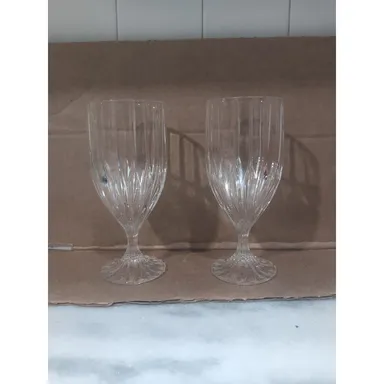 Mikasa Park Lane Glass Iced Tea Glasses Set, 7.25" Tall, Crystal Clear Glassware