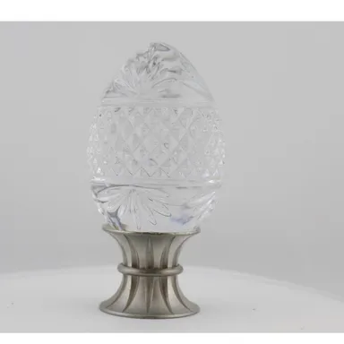 Vintage French Crystal Paperweight Egg on Stand