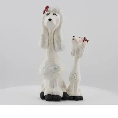 A1. Mommy and Baby Poodle Figurine