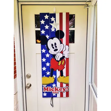 Mickey Mouse Patriotic Door Hanging Decoration 47" July 4th Memorial Day Theme