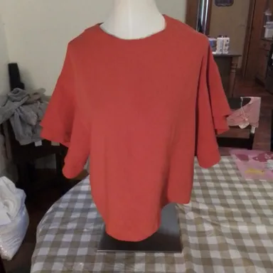 H&M Burnt Orange Size 6 Blouse, Fall Fashion Top, Women's Shirt, Autumn Blouse