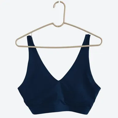 Fabletics L Large Women's Navy Blue All Day Everyday Sports Bra Removable Pads