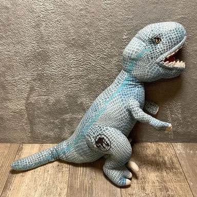 Jurassic Park World Blue T-Rex Velociraptor Dinosaur 18" Plush Stuffed Animal