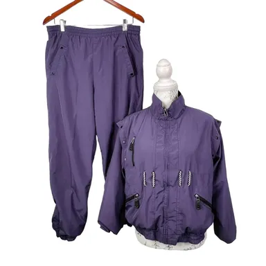 Jamie Sadock 90s Golf Activewear Studded Purple Tracksuit Size S
