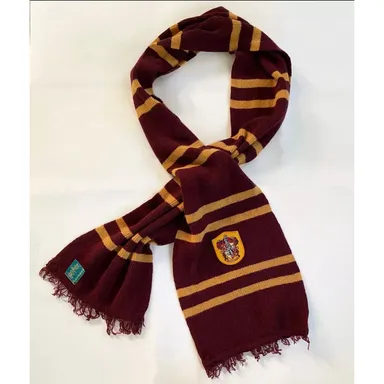 Harry Potter Gryffindor Yellow Wine 100% Wool Scarf 70" Long